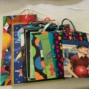 Gift Bags 10 Paper Gift Bags- 8 new- 2 gently used